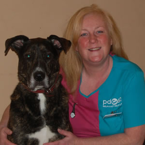 Kylie, PDSA Community and Education Vet Nurse, pictured with her dog Max